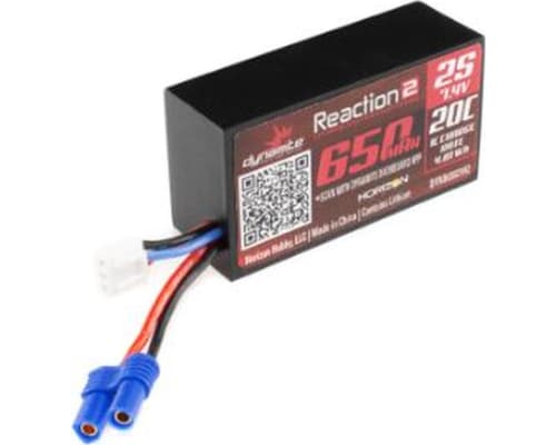 Reaction 2 7.4V 650mAh 2S 20C LiPo Hardcase EC2 photo