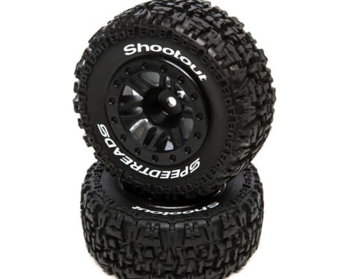 SpeedTreads Shootout SC Mounted Black: TRA Slash Front 2 photo