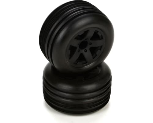 Front Tires mounted Black Wheels for 1:10 2wd Circuit photo