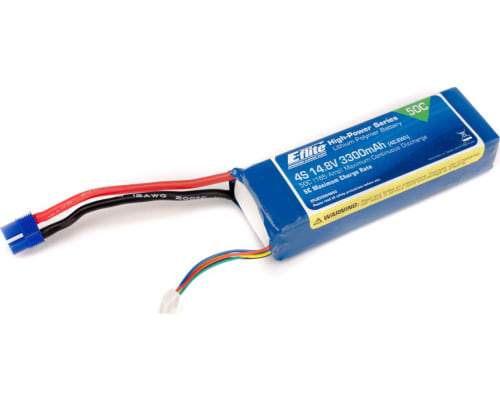 E-Flight 3300mAh 14.8V 4S 50C LiPo Battery 12AWG EC3 photo