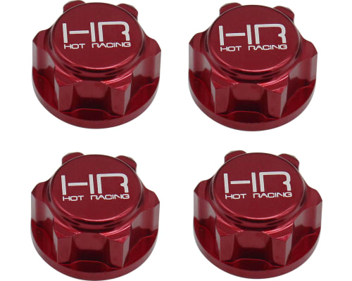 Red Aluminum 17mm Dirt Shield Wheel Nuts E-Revo 2.0 photo