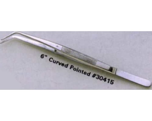 6 Inch Curved Pointed Tweezers photo