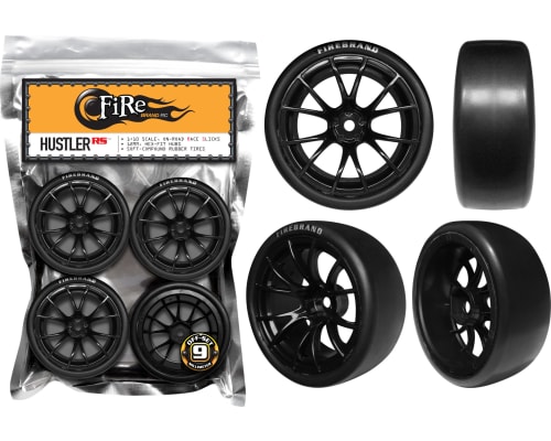 Hustler RS 1/10 Wheels/Tires set of 4 photo