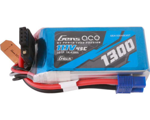 11.1V 1300mAh 3S 45C G-Tech Smart LiPo: EC3 photo