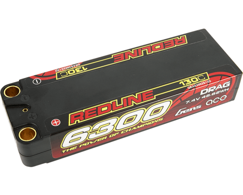 7.4V 6300 mAh 2S 130C LiPo Hard Case 8mm Bullet photo