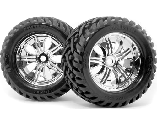 Mounted Goliath Tires Tremor Wheels chrome (2) photo