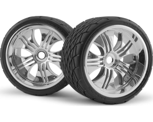 discontinued Mounted Phaltline Tires/Tremor Chrome Wheels (2) photo