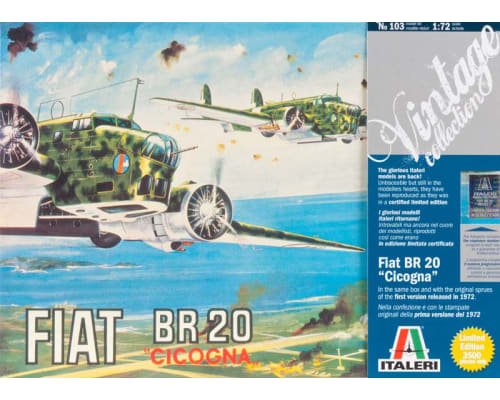 discontinued 1/72 scale Fiat BR.20 Cicogna plastic model kit photo