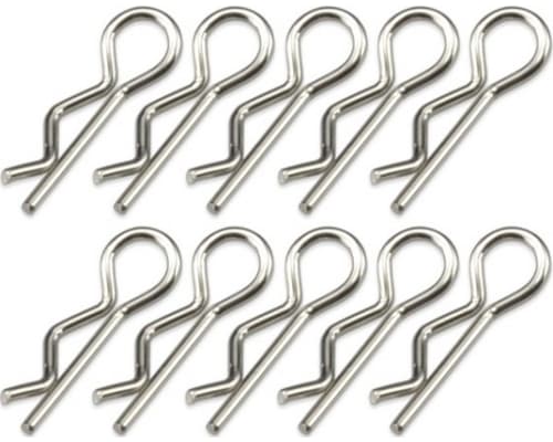 Silver bent Body Clips 17.2mm long 1mm wire (10) photo