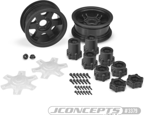 Dragon 2.6 inch Mega Truck Wheel w/Adapter Discs Black (2) photo