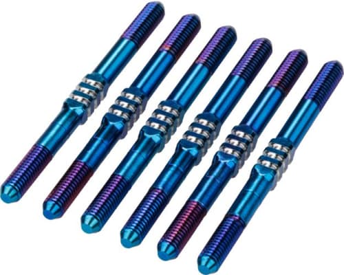 RC10b7 3.5x48mm Fin Titanium Turnbuckle Burnt Blue 6pc photo