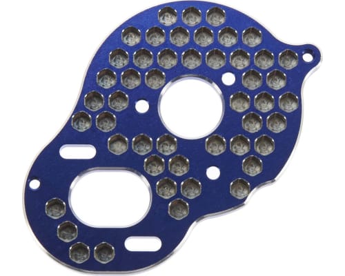 3-Gear Trans/Rear Motor Plate Honeycomb Blue photo