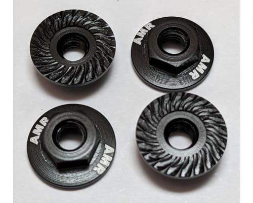 M4 Aluminum serrated flange nut Black (4) photo