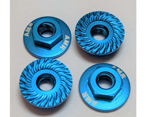 discontinued M4 Aluminum Serrated Flange nut Blue (4 pieces) photo