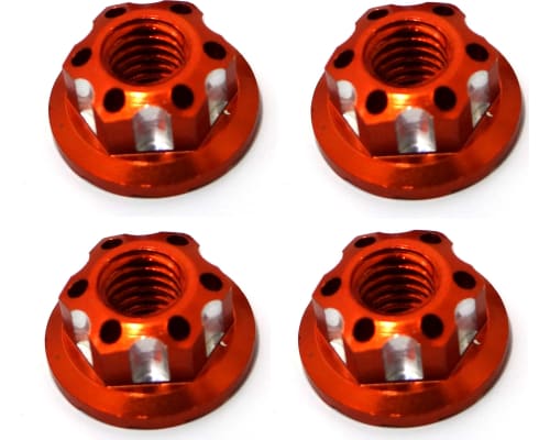 Orange Aluminum M4 Serrated Wheel Nuts photo