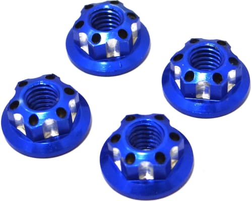 Blue Aluminum M4 Serrated Wheels Nuts photo