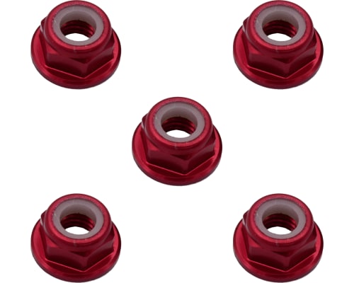 5mm Red Flanged Lock Nut (5) photo