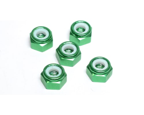 M4 Aluminum Locknuts with Nylon Inserts (5)(Green) photo