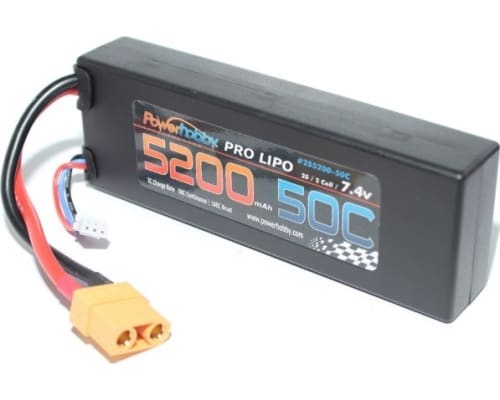 5200 mAh 7.4v 2s 50c LiPo Battery W/ Hardwired Xt90 Connector photo