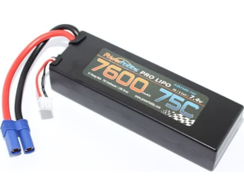 7600mah 7.4v 2s 75c LiPo Battery with Hardwired Ec5 Connector photo