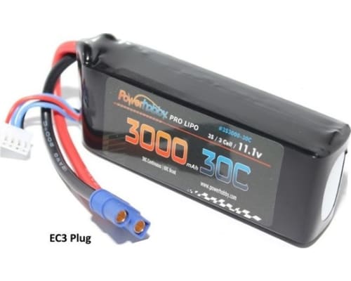 3s 11.1v 3000mah 30c LiPo Battery Pack W/ Ec3 Connector photo