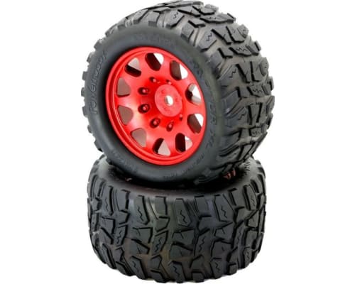 Raptor XL Belted Tires / Viper Wheels (2) TRA 8S-Red photo