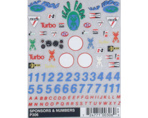 Dry Transfer Decals Sponsors & Numbers photo