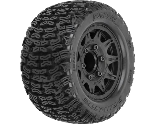 Bonesaw 2.8 All-Terrain Truck Tires Mounted on Raid Black 6x30 R photo