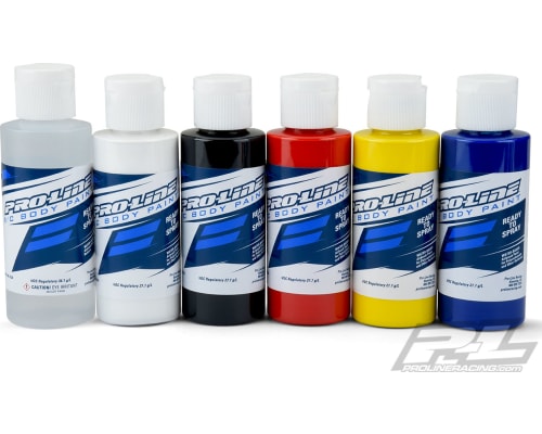 Primary Colors RC Body Airbrush Paint Set 6 Pack 2oz photo