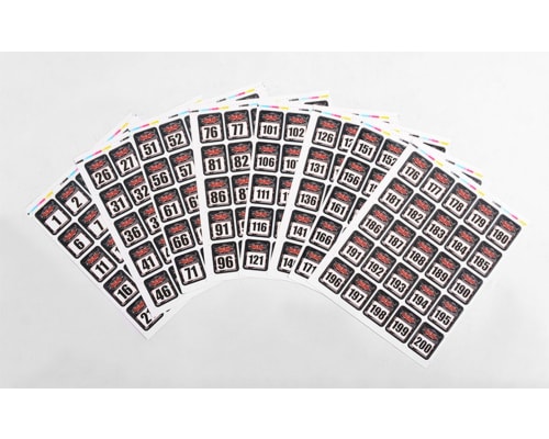 RC4WD Event Numbers Decal Sheets 1-200 photo