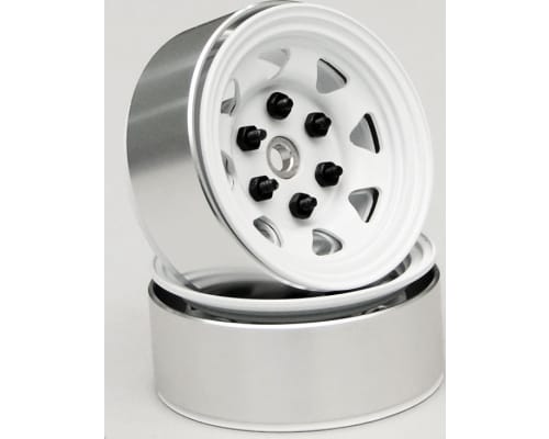 Stamped Steel 1.55 Stock White Beadlock Wheel photo