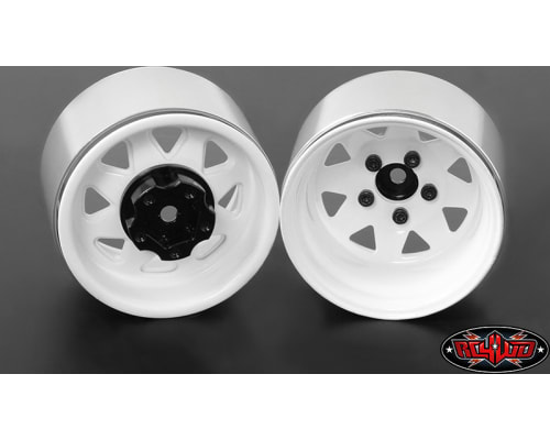 5-Lug Deep Dish Wagon 1.9 Beadlock Wheels White set of 4 photo