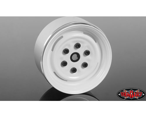 W0288 Vintage Yota 6 Lug Stamped Steel 1.55 Beadlock Wheels (Whi photo