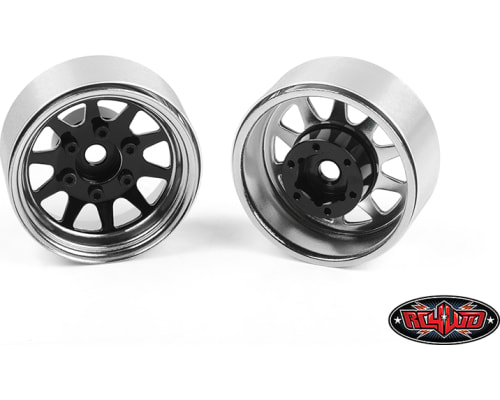 OEM 6-Lug Stamped Steel 1.55 Beadlock Wheels (Black and Chrome) photo