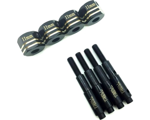 Treal Brass Extended Wheel Hex Black & Pins Set 11mm and Steel S photo