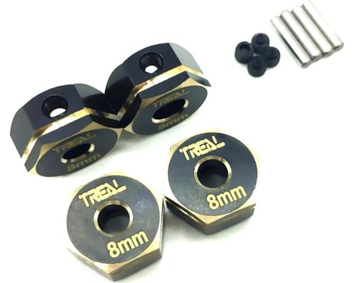 Treal Brass Extended Wheel Hex Hubs 8mm for Redcat Gen8-Black photo