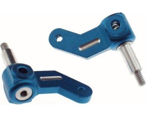 Associated RC10gt Blue Aluminum Front Steering Arms photo