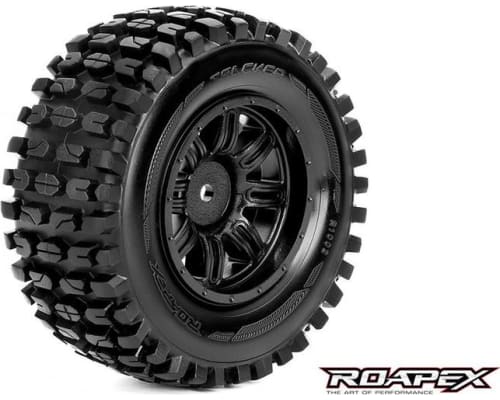 discontinued Tracker 1/10 Shortcourse Tire Black Wheel with 12mm photo