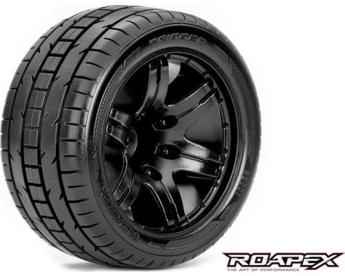 Trigger 1/10 Stadium Truck Tire Black Wheel with 0 Offest 12mm H photo