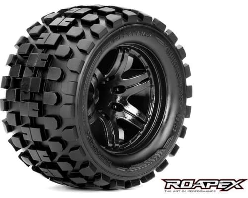 discontinued Rhythm 1/10 Monster Truck Tire Black Wheel with 1/2 photo