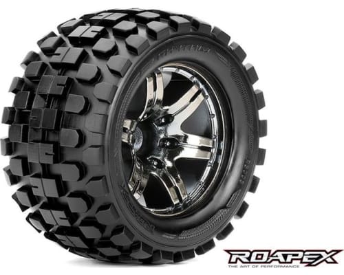 Rhythm 1/10 Monster Truck Tire Chrome Black Wheel with 0 Offset photo