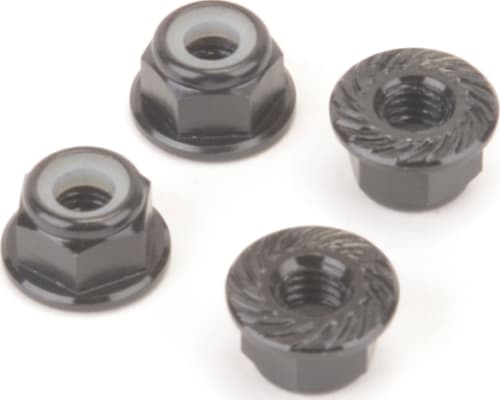 M4 Alloy Serrated Nyloc Nuts - Black - 4pcs photo