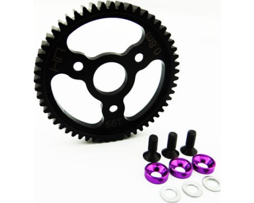 Steel Spur Gear (55t 0.8 Mod)(Purple) - TRA photo