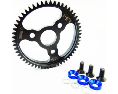 Steel Spur Gear (56t 0.8 Mod)(Blue) - TRA photo