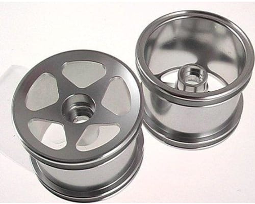 Losi Mini-T 1.0 Aluminum Silver Front 5 Star Spoke Wheels (2) photo