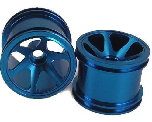 Losi Mini-T 1.0 Aluminum Blue 5-Spoke Exodus Wheels Front photo