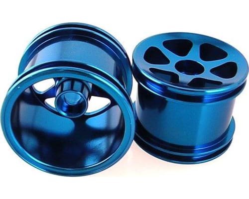 Losi Mini-T 1.0 Aluminum Blue Front 6-Spoke Star Wheels photo