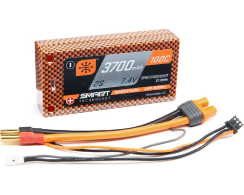 3700mAh 2S 7.4V 100C Smart LiPo Short HC 5mm Tubes photo