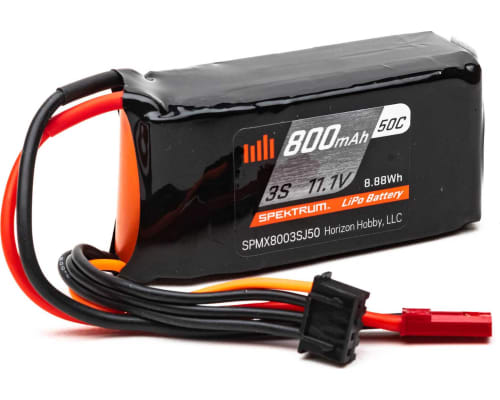 800mAh 3S 11.1V 50C LiPo 18AWG JST photo