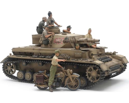 1/35 German Tank Panzerkampfwagen IV Ausf.F & Motorcycle Set photo